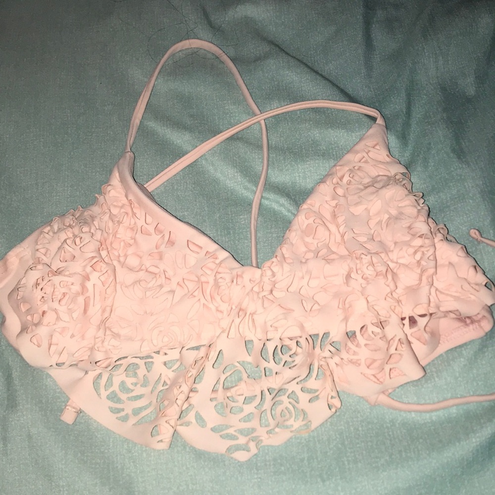 Pink target bikini top